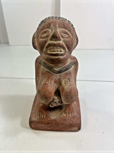 Vtg mexican aztec clay - aztec, statue