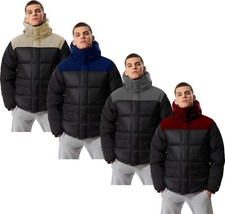 New Mens 2 Tone Quilted Puffer