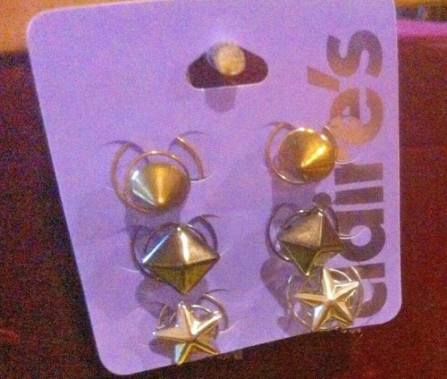 Earrings spiral stud - stud, x3