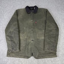 Levis Jacket Mens Medium Green Halley Stevensons Wax Engineer Chore Sherpa Lined