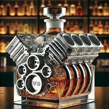 V8 Engine Whiskey Decanter – Car Motor Bar Decor Gift for Men & Collectors UK~
