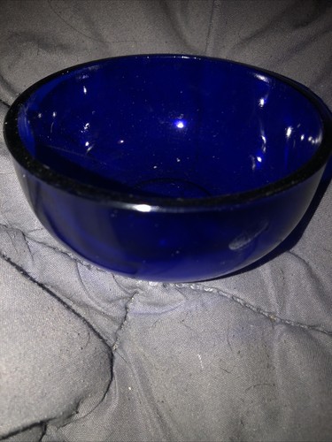 Blue glass medical - bowl, vgc