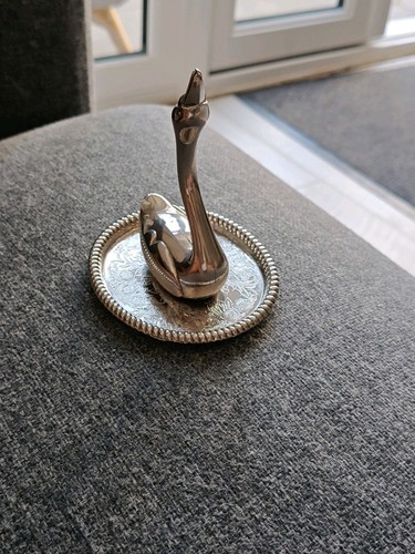 Vintage silver plate ring - silver,