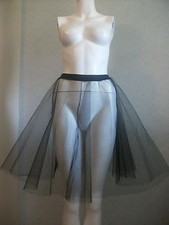 1950s 60s ROCK AND ROLL JIVE WHITE/ BLACK PLUS SIZE STIFF NET SKIRT / PETTICOAT