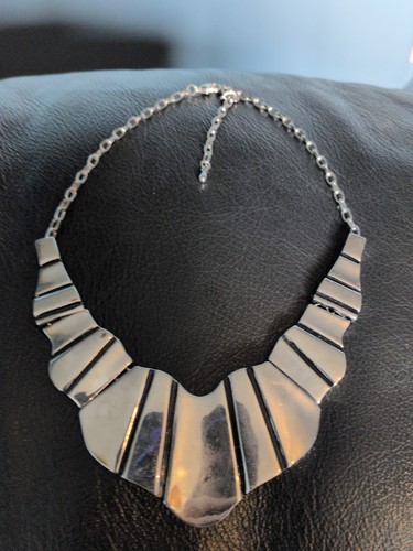 Silver black cleopatra bib - silver,