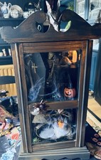 Diorama Picture Window Dolls House Room Gothic Witches , Halloween Wiccan Clock
