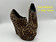 Casandra - Wedges - Leopard print - Spiked heel - 6" - Zip - UK Size 3,4,5,6,7