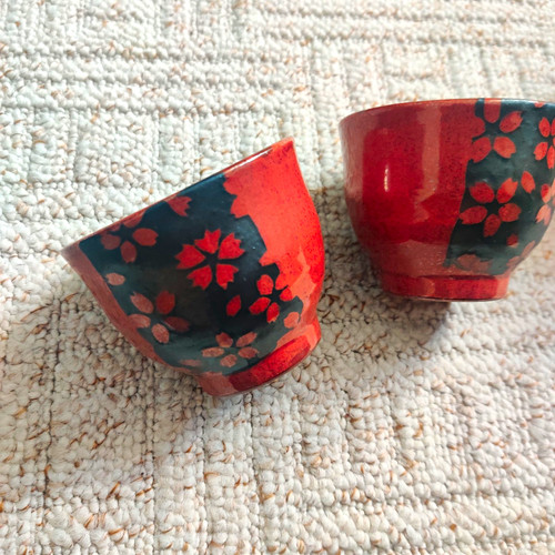 Japanese ceramic floral tea - japanese,