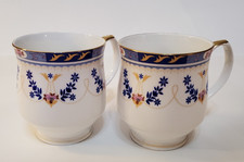 Seville Ceramics Mugs x 2 - Regent Blue Chain - Bone China  Houseware (One Pair)