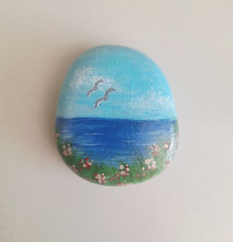 Ocean painted stone sea - ocean,