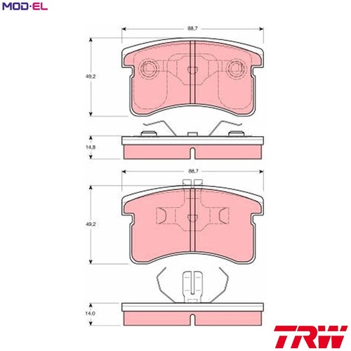 Brake pad set - pad,