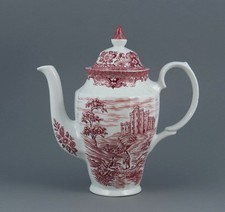 British Anchor Olde Country Castles Red England Coffee Pot