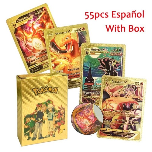 55pcs pokemon card foil gold - pokemon,