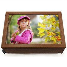 Pixly® Large Personalised Walnut Finish Custom Photo Lap Tray Laptop Cushion A3