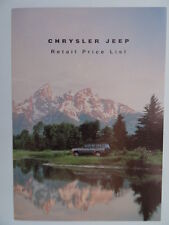 Jeep Price List 1994 - Cherokee, Wrangler - Sport, Limited, Limited SE.