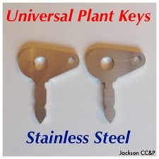 2x STAINLESS STEEL Universal Ignition Key for LUCAS 35670, JCB, Massey Ferguson