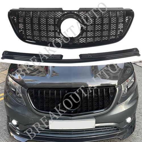 Gloss black front bumper grill - front,