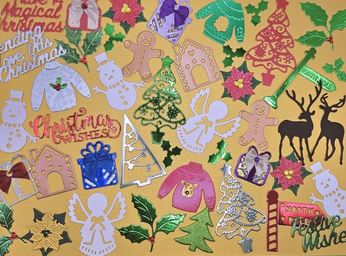 100 christmas shapes die cut - die,