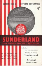Sunderland v Arsenal 7 January 1961 Official Match Programme