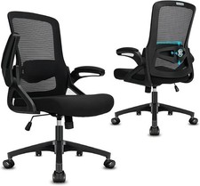 Milacyee M-01 Height-Adjustable Ergonomic Office Chair w/ Folding Armrests Black