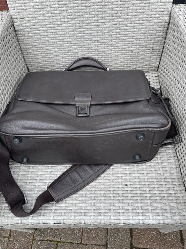 Real leather brown messenger - leather,