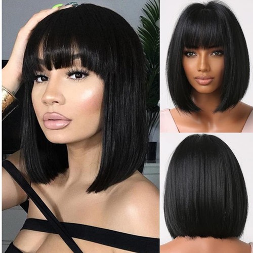 Natural short bob wigs - short,