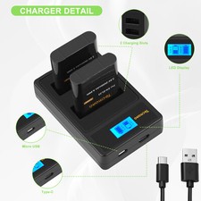 2x 2600mAh EN-EL23 Battery &