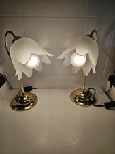 Pair Swan Neck Brass Table