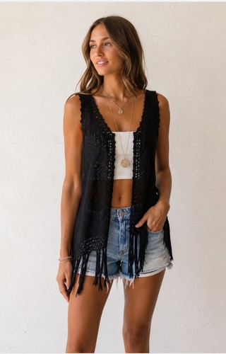 Hippie rose black crochet - hippie,