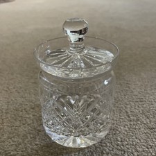 Crystal Glass Preserve Pot - Jam Honey: Criss Cross, Vertical, Star Cut Glass