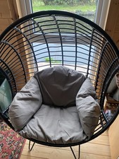 Black Egg Chair On Stand (Cox And Cox?) With Cushion