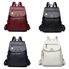 Anti theft leather backpack - leather,