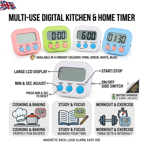 Lcd digital kitchen timer - digital,