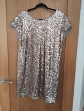 Women's BNWT Next Champagne Gold Sequin Dress UK 12 RRP £28