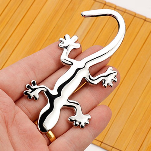 2pcs silver gecko lizard metal - 2pcs,
