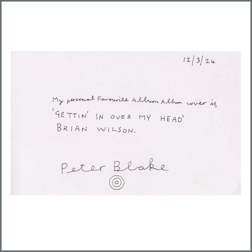Peter blake handwritten and - peter,