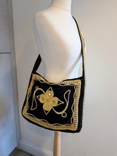 Vintage black velvet gold