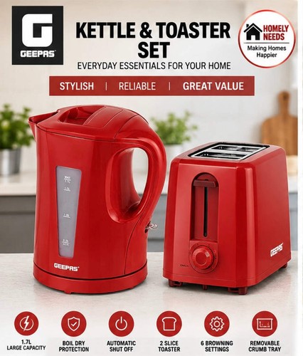 Geepas kettle 2 slice - 1.7l,