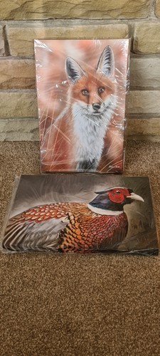 Fox and pheasant paintings - fox, a4