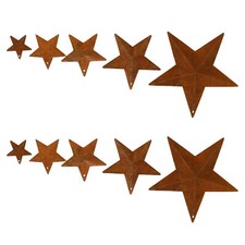 30x Metal Rusty Barn Star Iron Hanging Star 5 Hole Size for Home Garden Decor