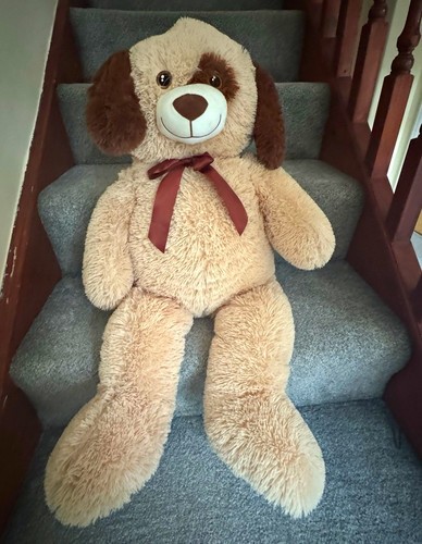 Large beige brown plush - beige,
