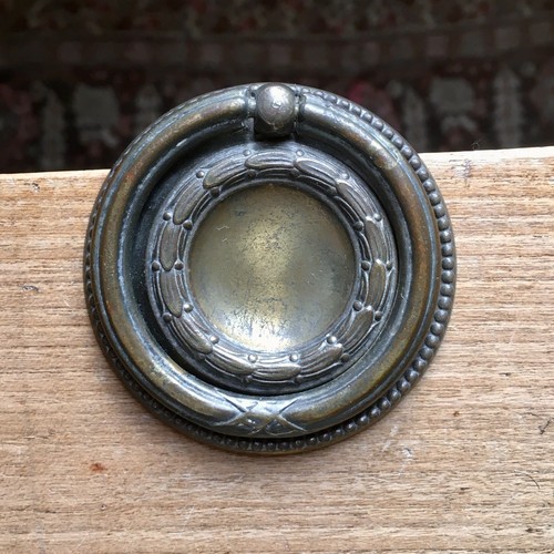 Round drop handle pull - round, antique
