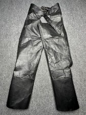 Diamond Plate Leather Chaps Mens Small Black Buffalo Motorcycle Biker Riding