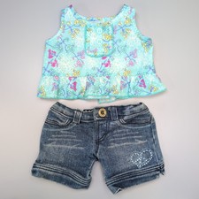 Build A Bear Blue Floral Top