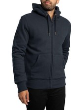 Superdry Men's Borg Lined Zip Hoodie, Blue