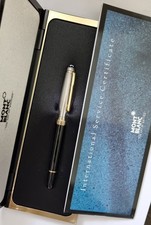 Montblanc Meisterstuck 144 Solitaire Doue Sterling Silver Cap 18K B Fountain Pen