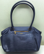 Radley London navy blue leather top handle grab or shoulder bag & dustbag NEW