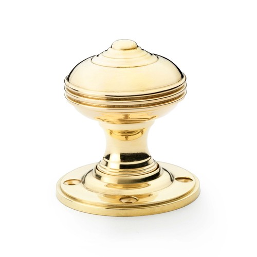 Brass door knob set - , georgian
