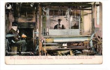 HANDLOOM WEAVING: Lanarkshire postcard by Morton of Strathaven (C94418)
