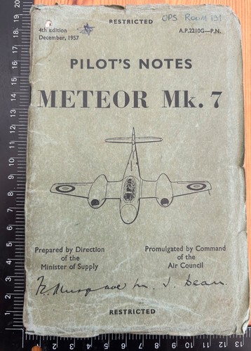 Original 1957 pilot notes - original, pilot's